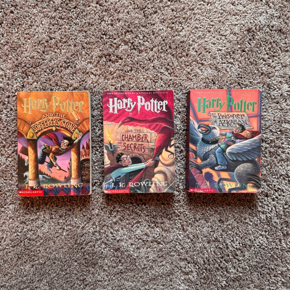 Harry Potter Books 1-3: 1st Scholastic Trade Paperback Printing Editions